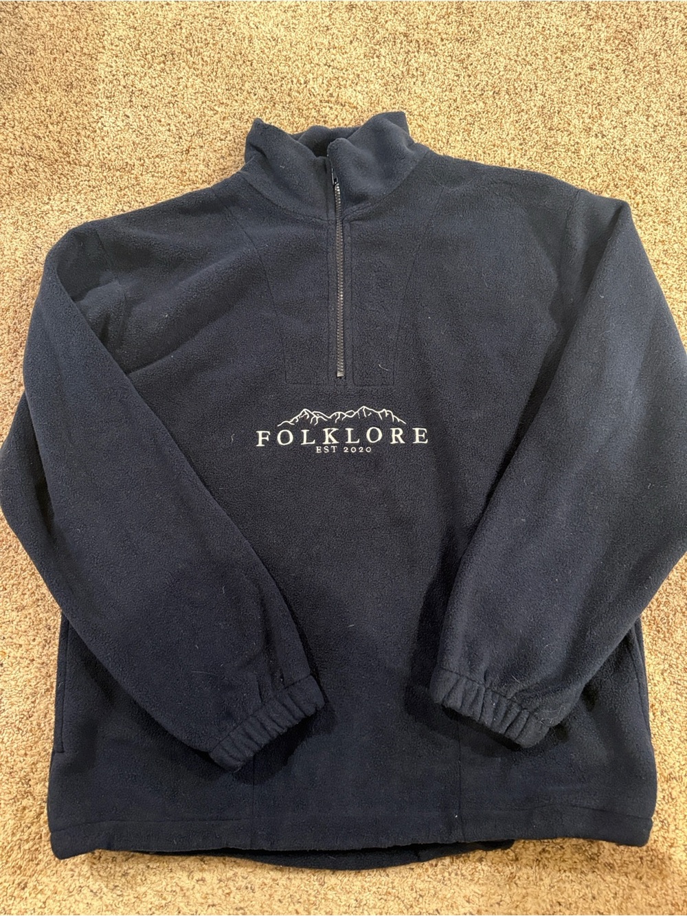 Navy Quarter-Zip Fleece Pullover